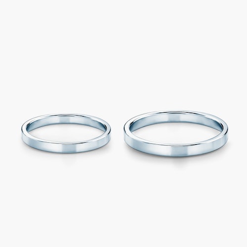 Obrączki ślubne: białe złoto, płaskie, 2 mm